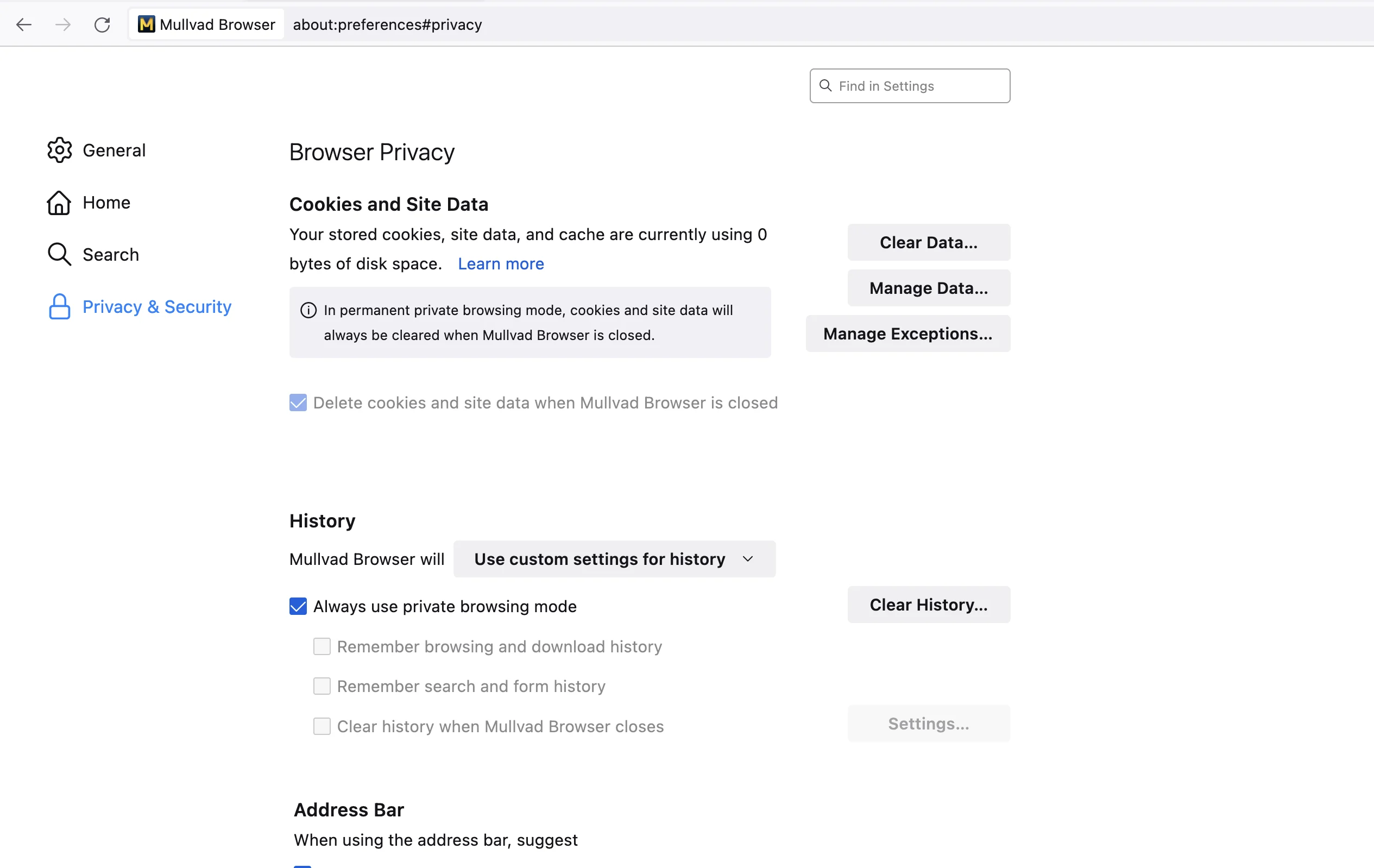 Privacy Settings
