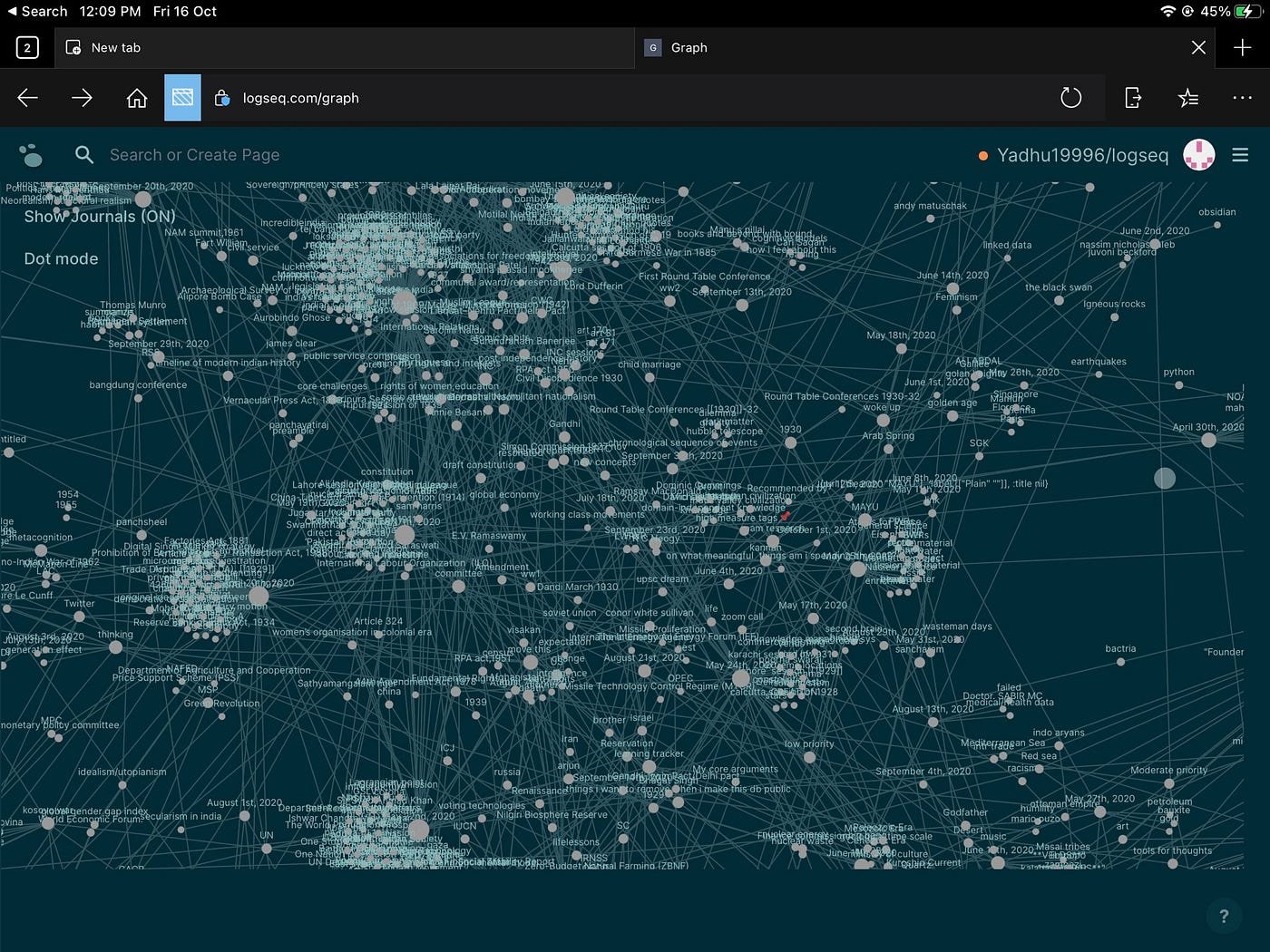 Logseq graph view