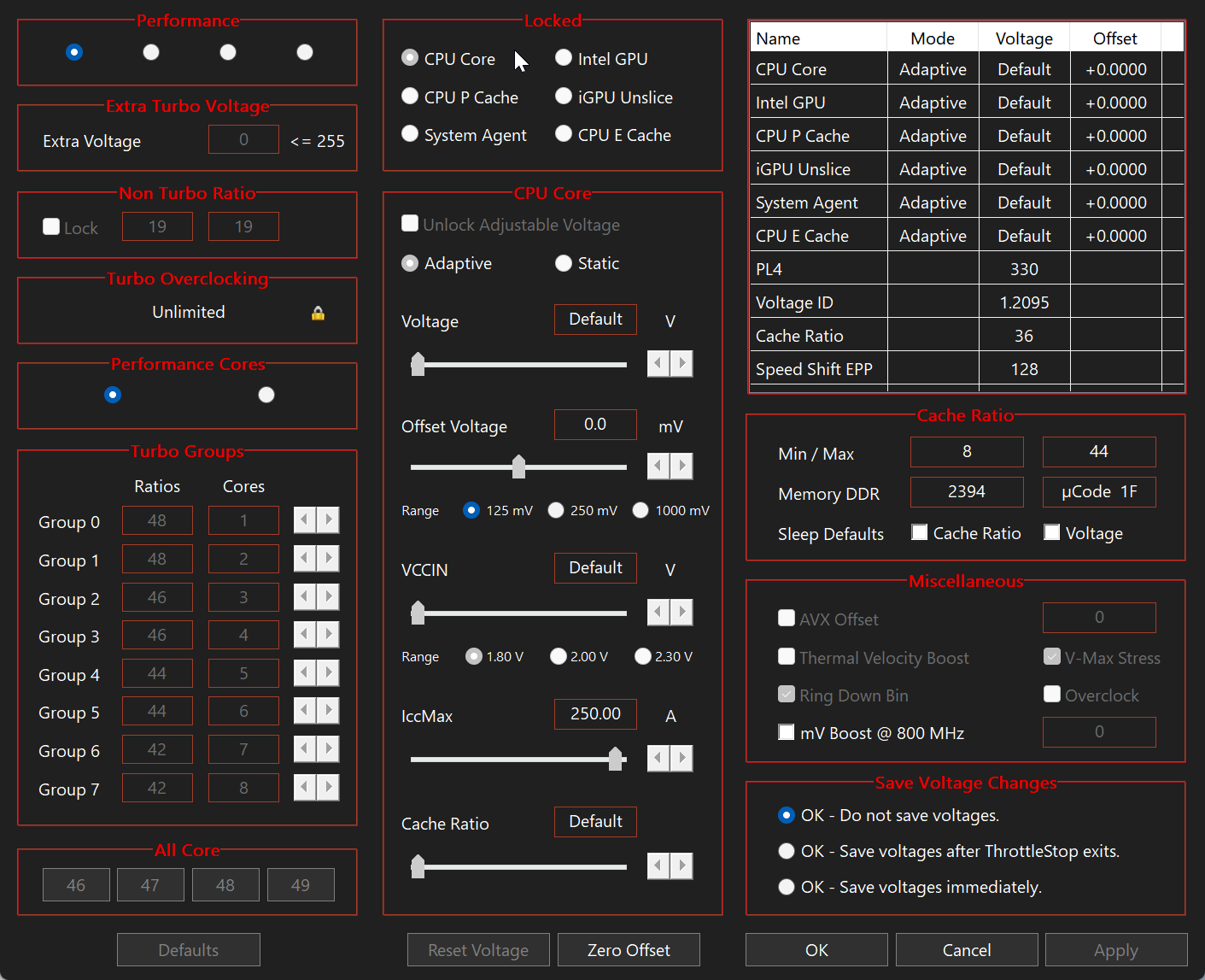 ThrottleStop real-time monitoring