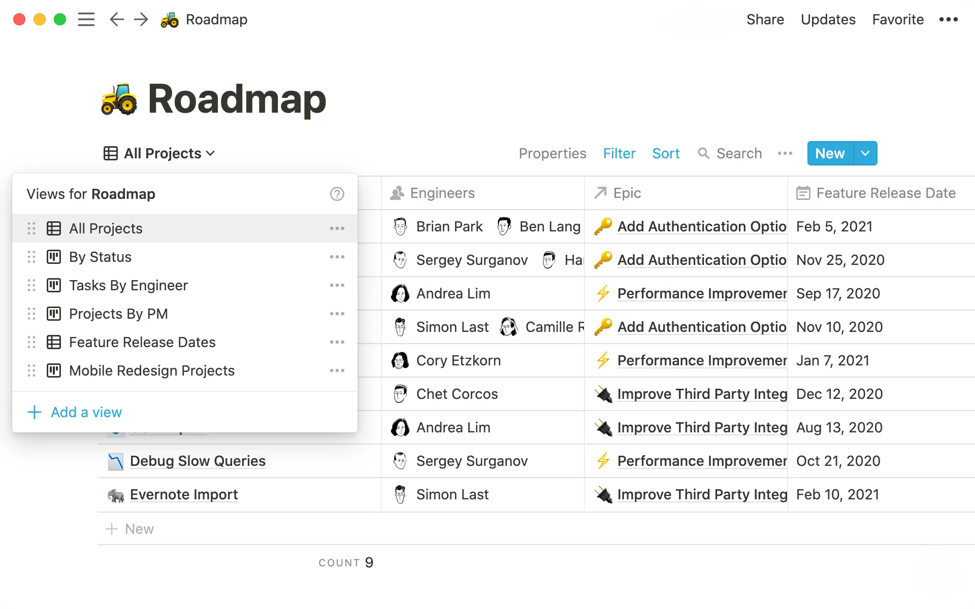 Database View