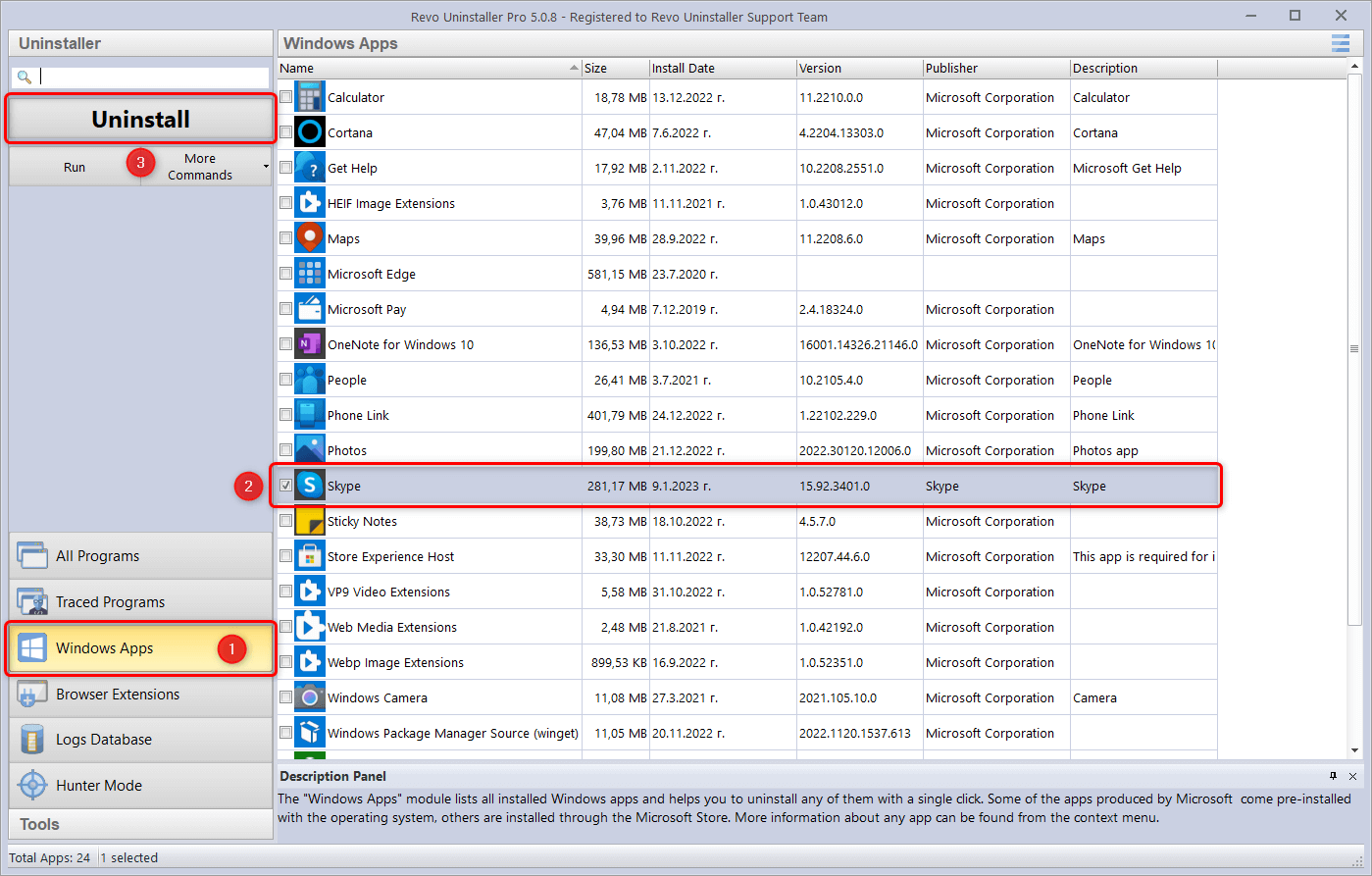Revo Uninstaller uninstall wizard