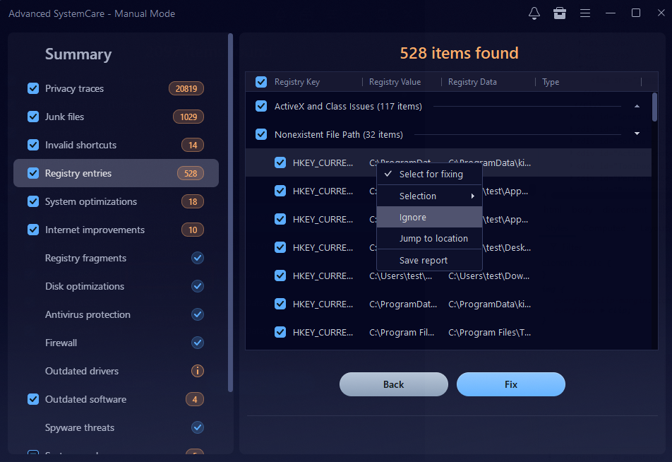 Real-time Performance Monitor in Advanced SystemCare Free 18
