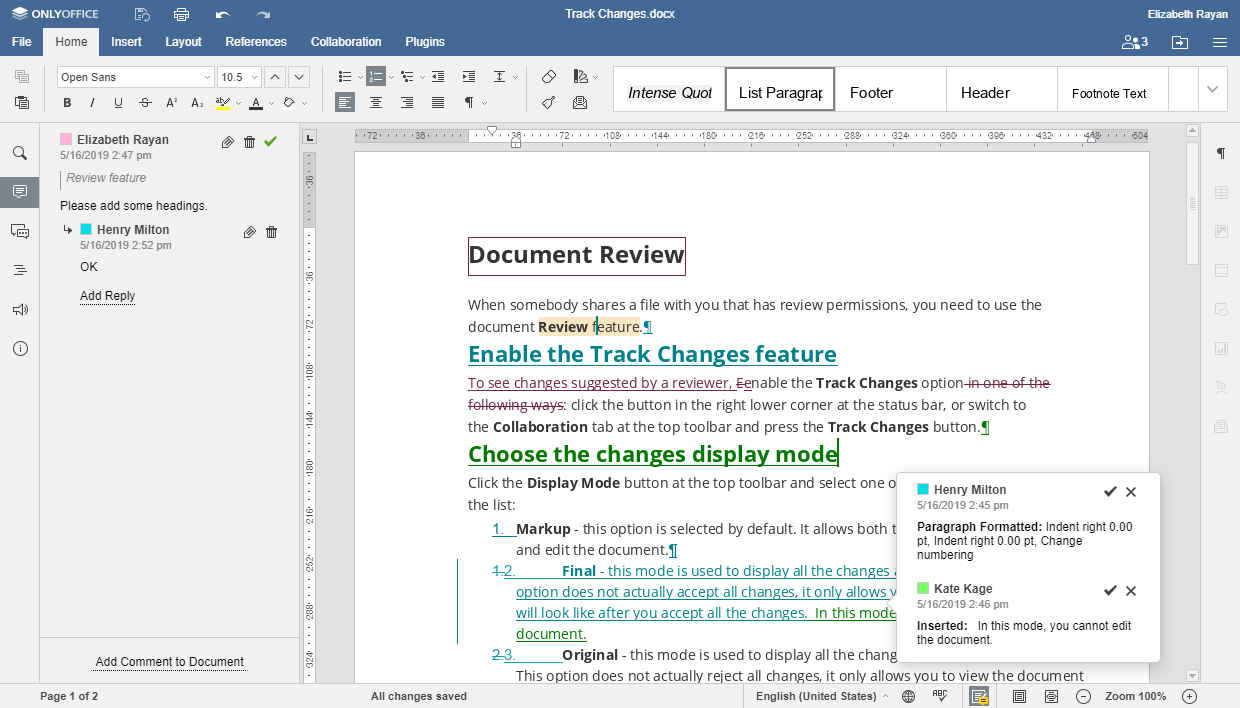 OnlyOffice Writer