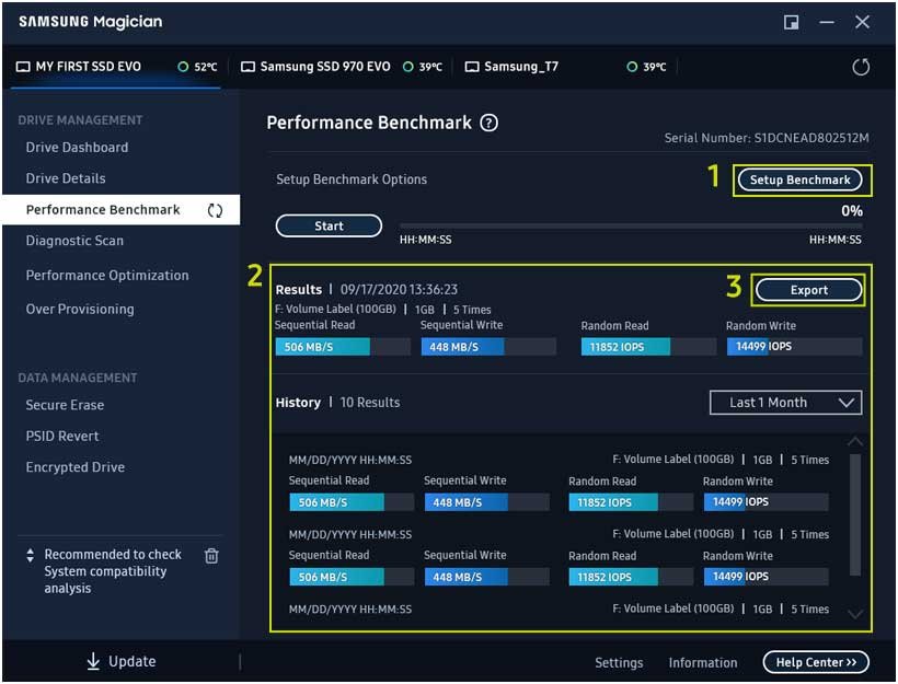 Samsung Magician performance benchmark and optimization