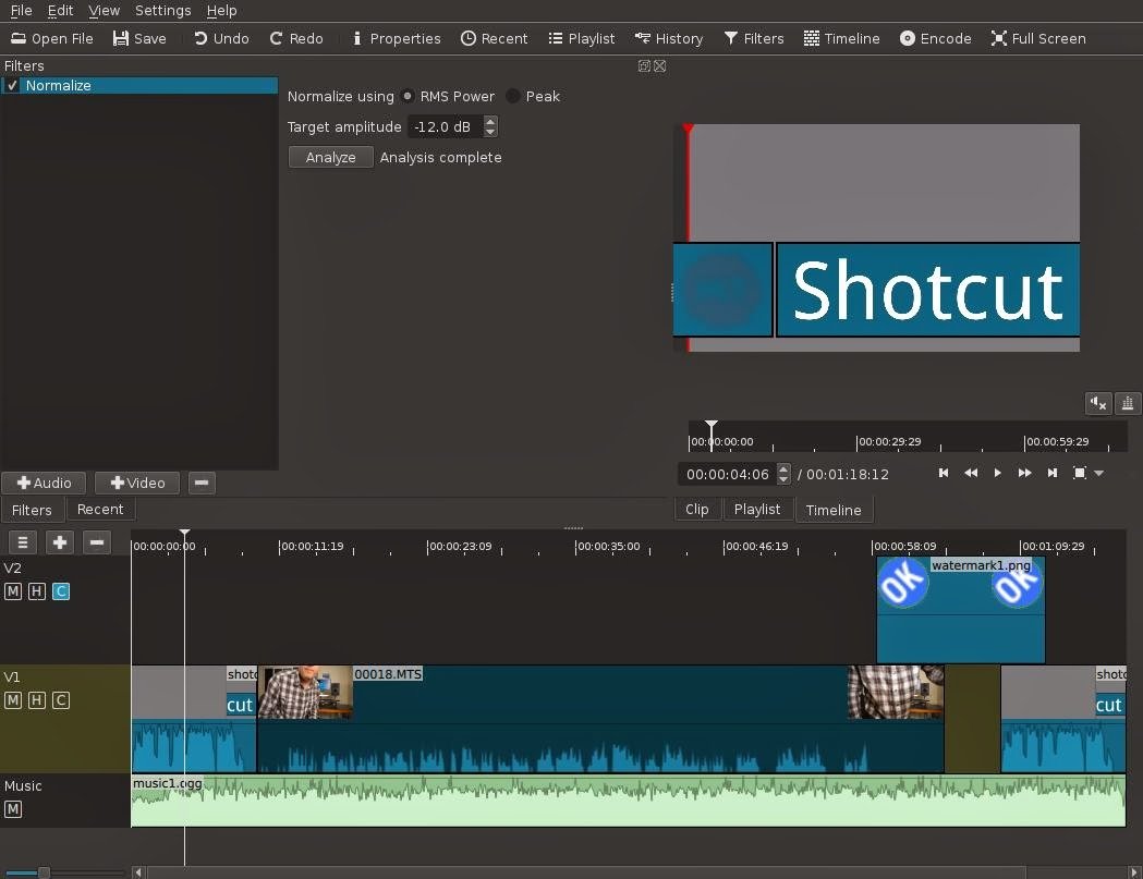 Shotcut Timeline