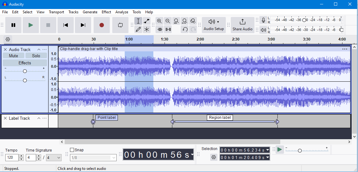 Audacity Main Interface