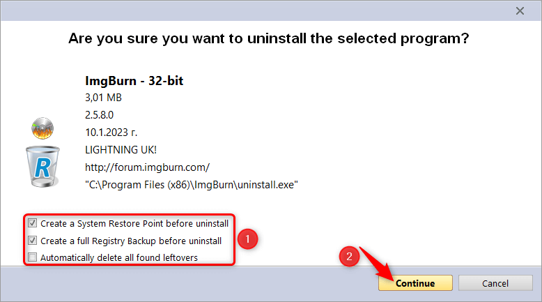 Revo Uninstaller deep scan and leftovers